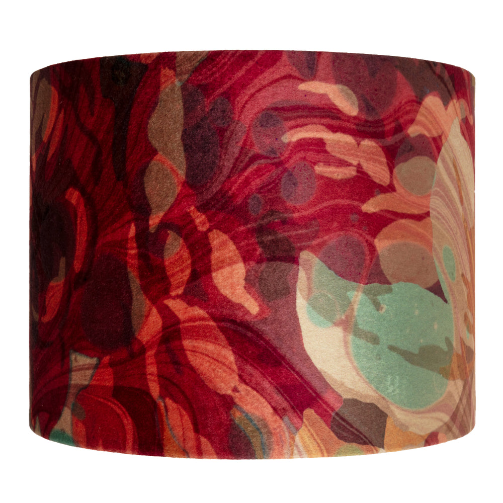 Autumn rose marbled velvet drum lampshade for table lamps