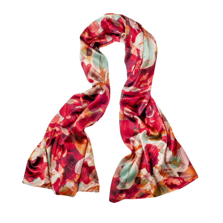 floral print silk scarf