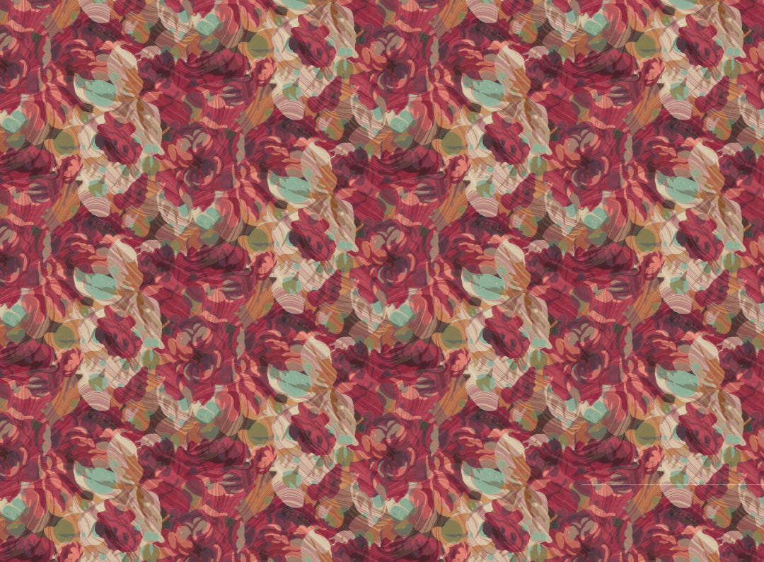 Autumn Rose Marbled Velvet Fabric