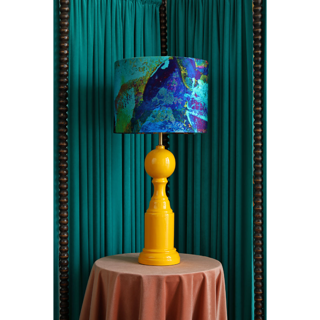 Azure Abstract Velvet Lampshade