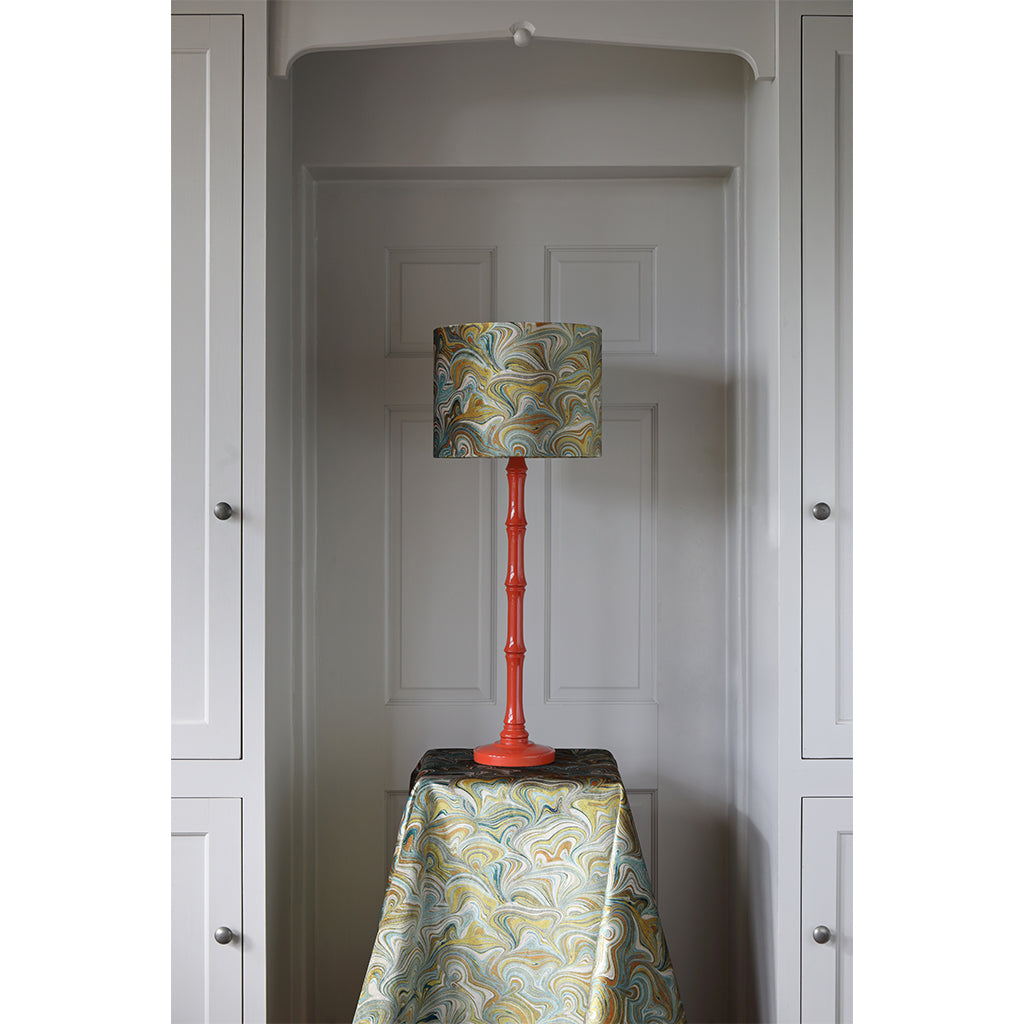 Celadon bendy bouquet olive green velvet lampshade on Bamboozle lamp base