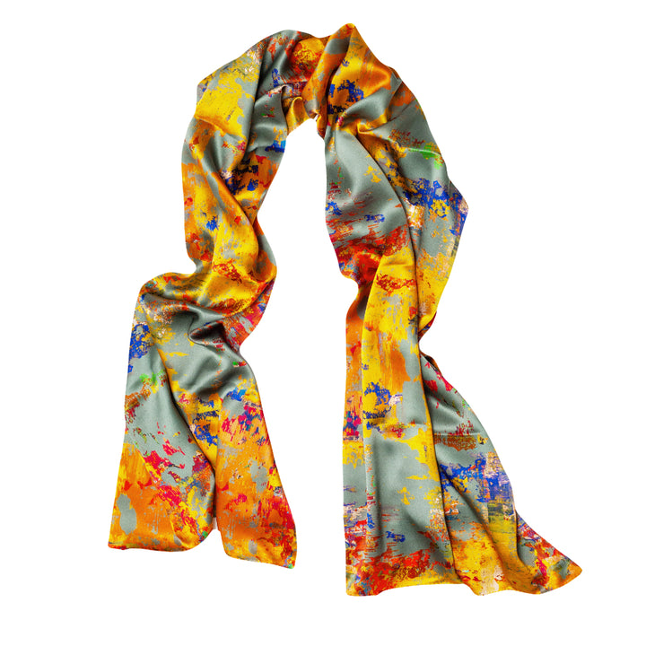 Grey Stucco Multicolour silk scarf