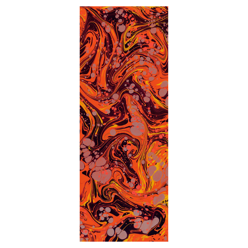 Carnelian Marbled Silk Satin Scarf