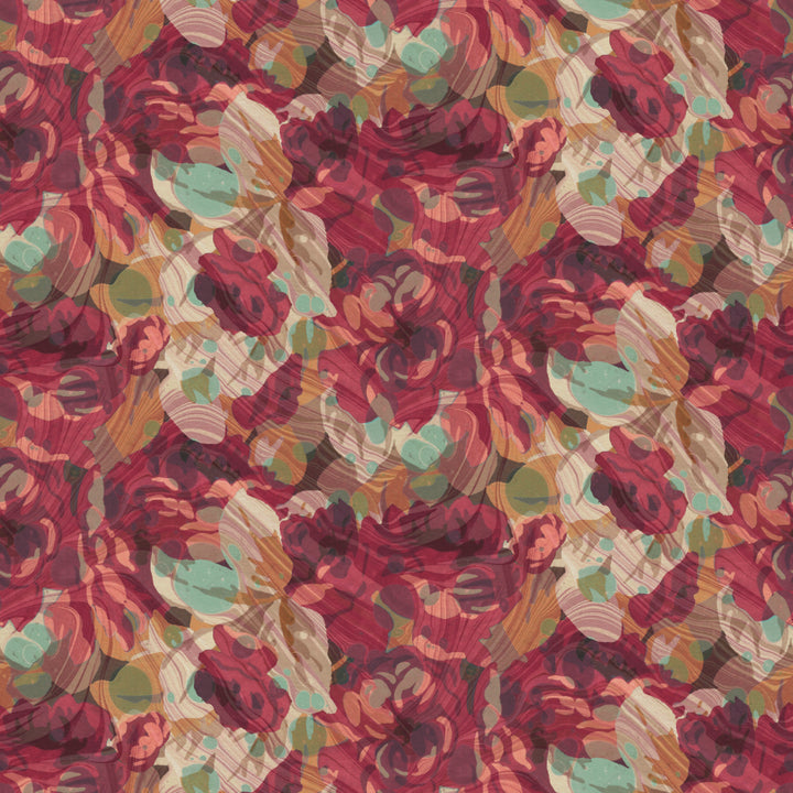 Autumn Rose Marbled Velvet Fabric