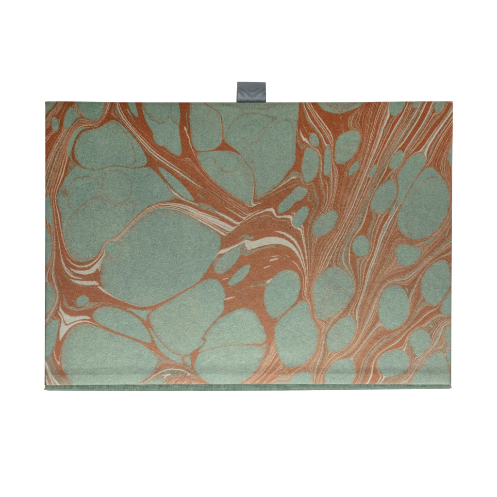 teal organic marbled decorative box file handmade