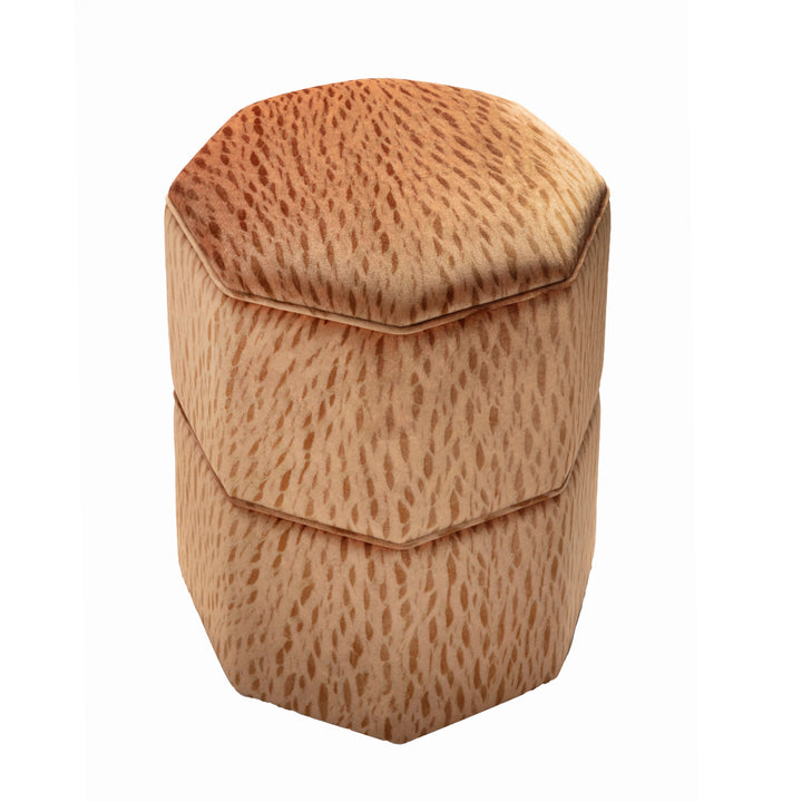 Wheat Veneer Velvet Stool