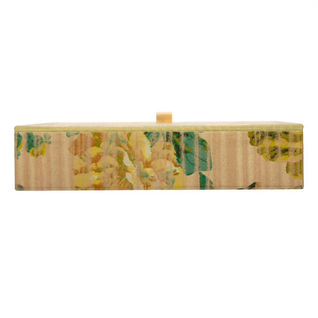 Yellow Stripy Rose Box File