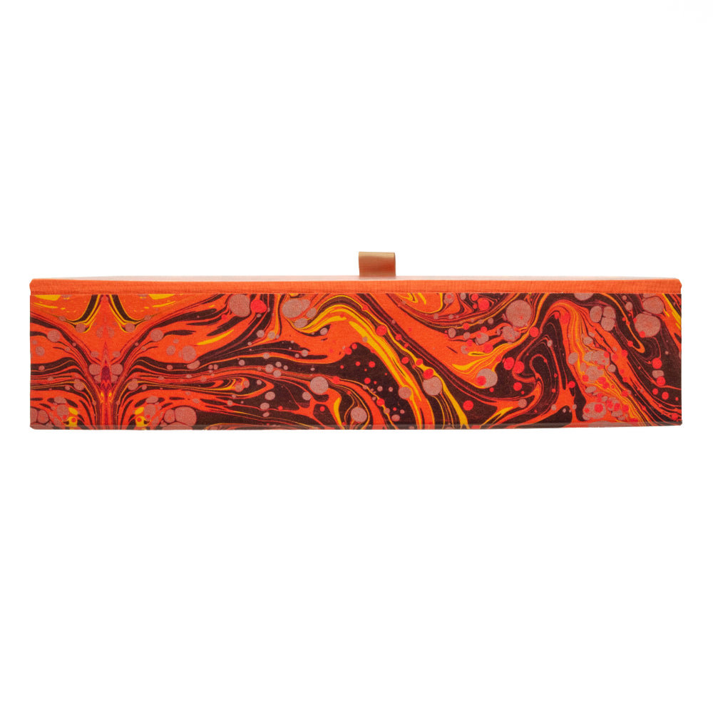 carnelian marbled orange marbled box file