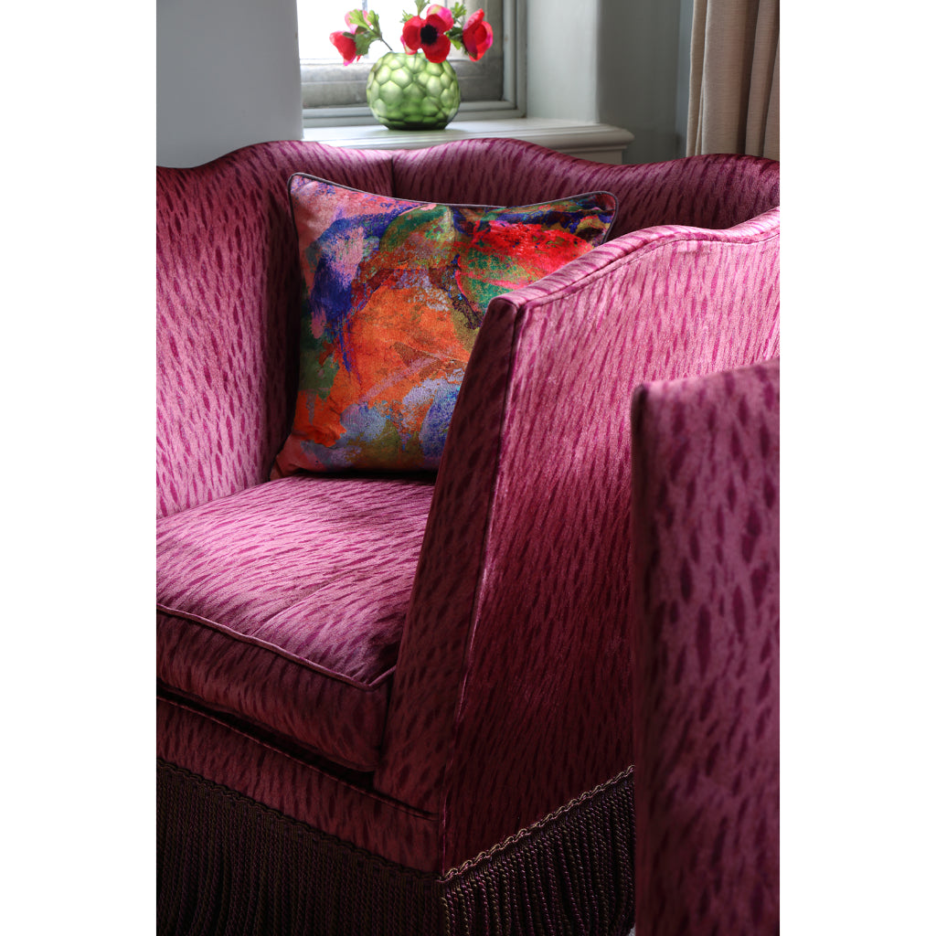 Rose Abstract Velvet Square Cushion