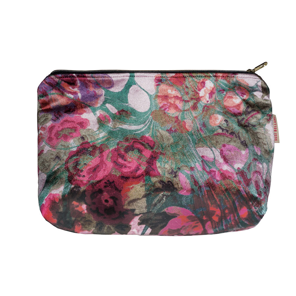 floral velvet pouch